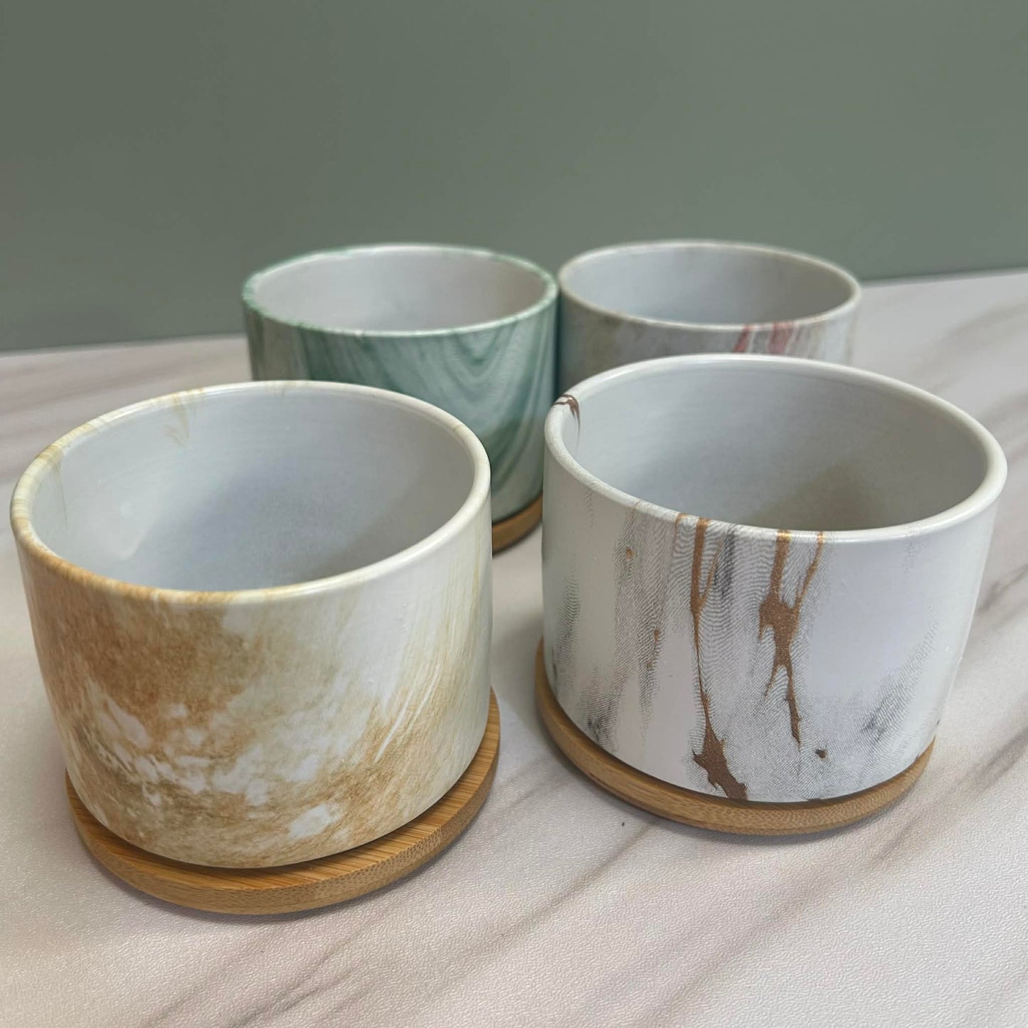 Ceramic Marble Effect Plant Pots #2