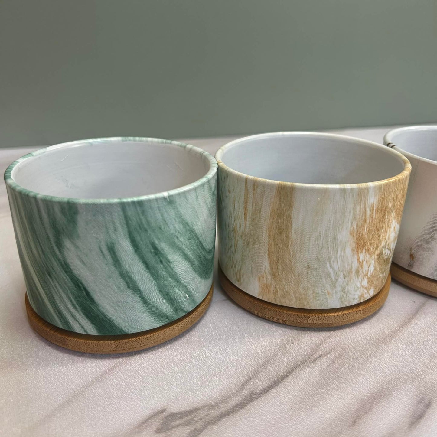 Ceramic Marble Effect Plant Pots #2