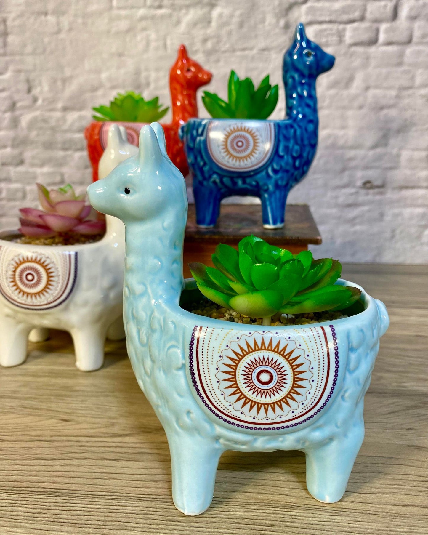 Ceramic Alpaca Llama Succulent Flower Plant Pots / Quirky Plant Pot / Indoor Office Home Decor / Cute Animal Planters House Warming Gift