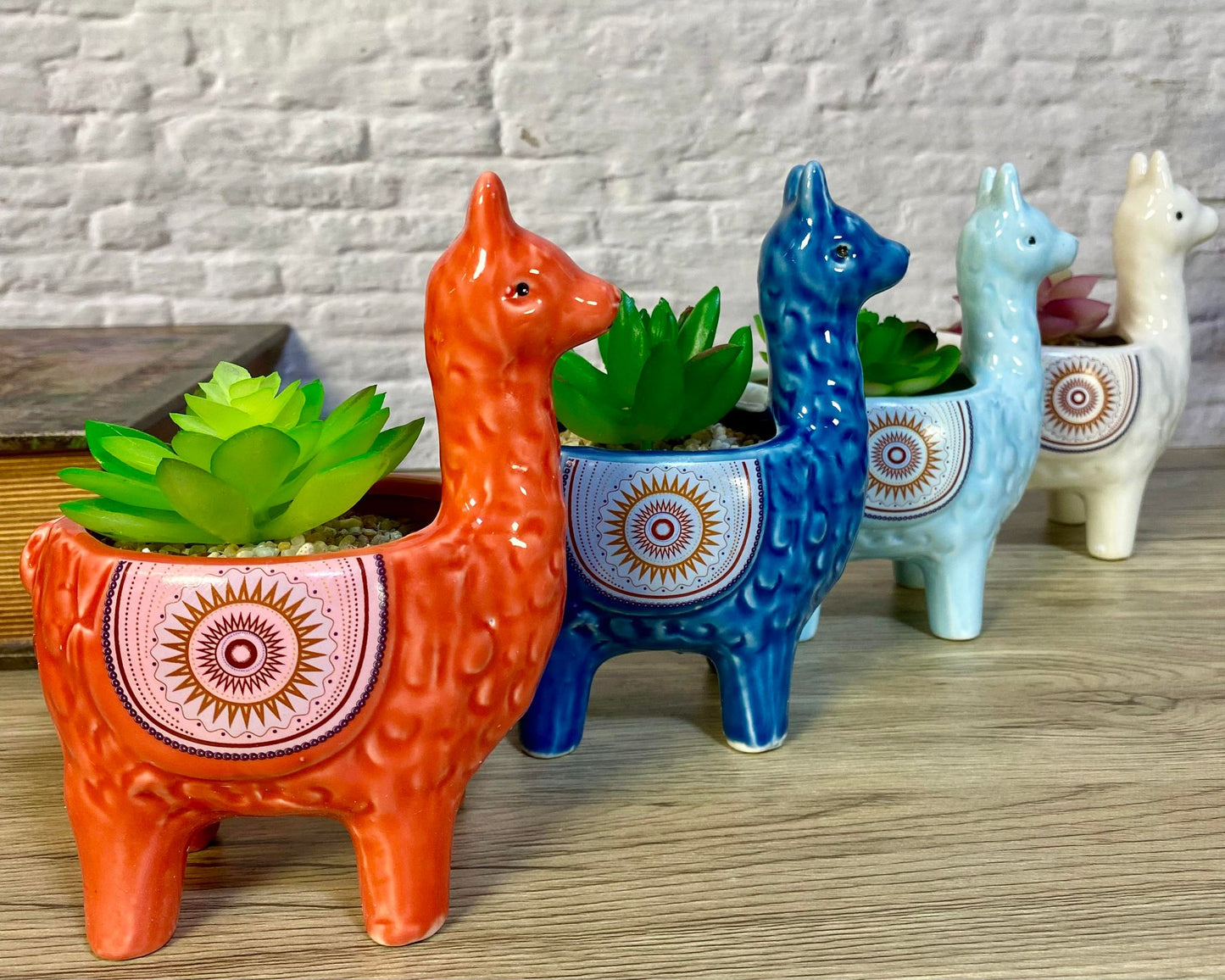 Ceramic Alpaca Llama Succulent Flower Plant Pots / Quirky Plant Pot / Indoor Office Home Decor / Cute Animal Planters House Warming Gift