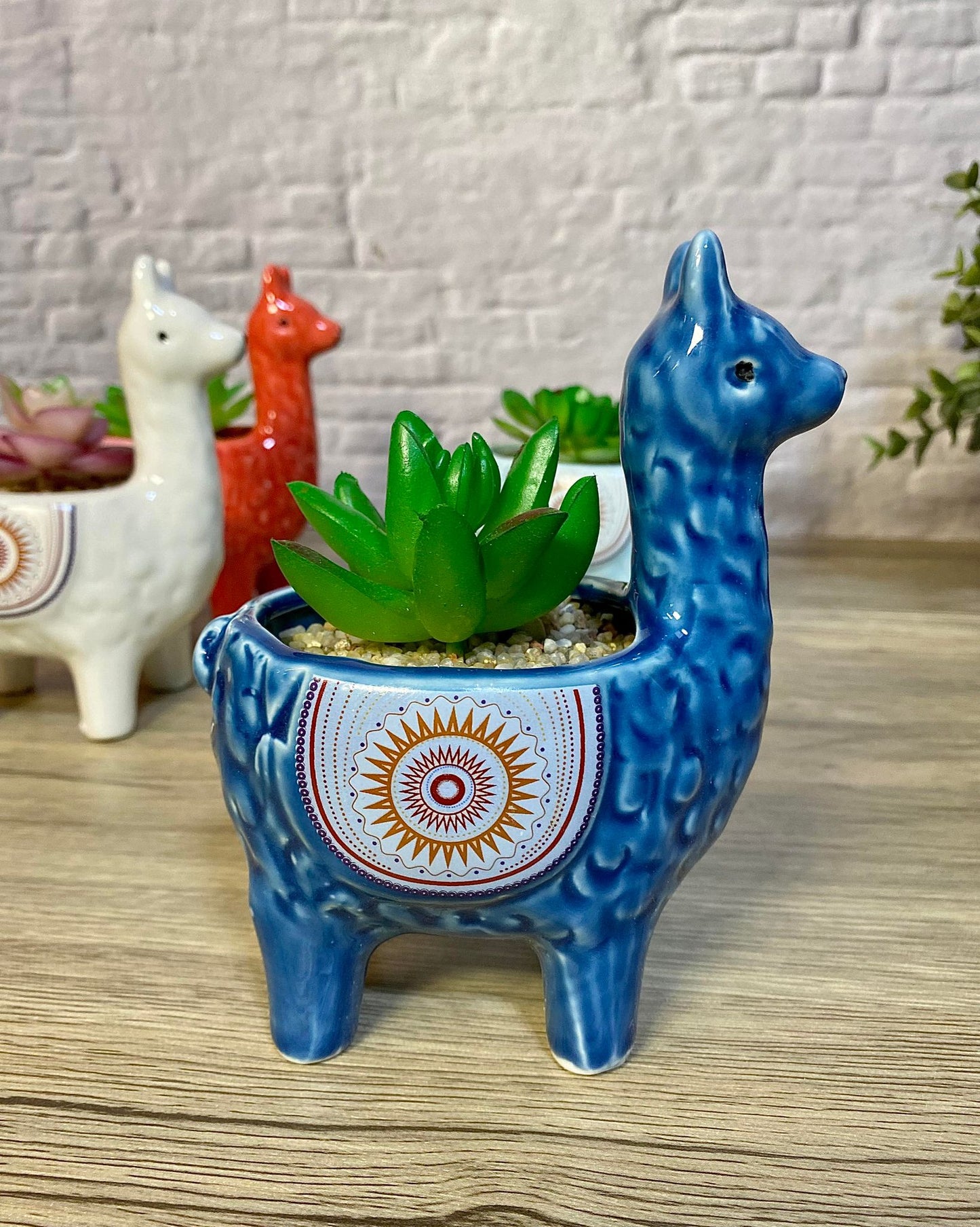 Ceramic Alpaca Llama Succulent Flower Plant Pots / Quirky Plant Pot / Indoor Office Home Decor / Cute Animal Planters House Warming Gift