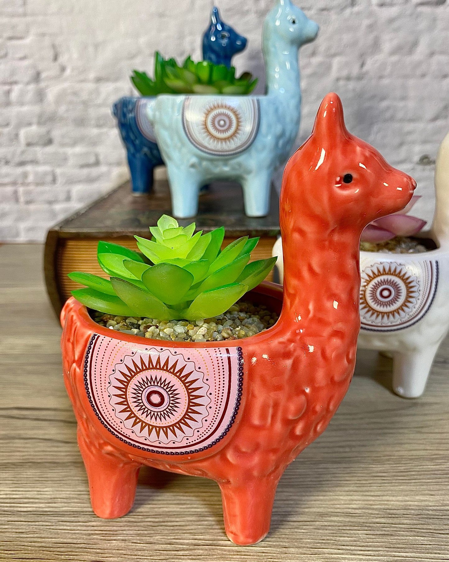 Ceramic Alpaca Llama Succulent Flower Plant Pots / Quirky Plant Pot / Indoor Office Home Decor / Cute Animal Planters House Warming Gift