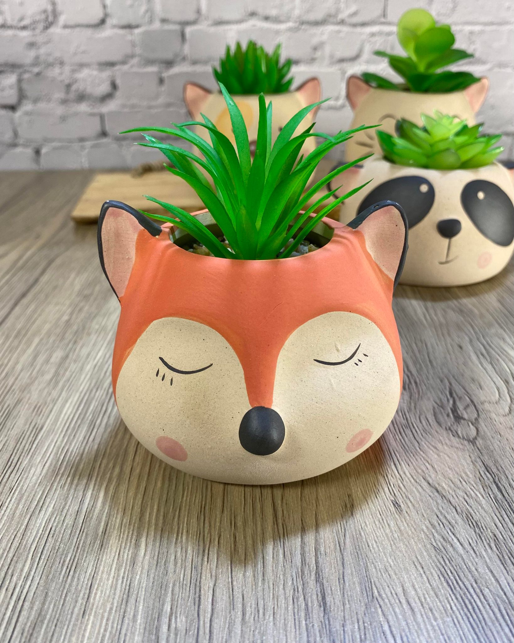 animal succulent pots Animal Head Succulent Pots