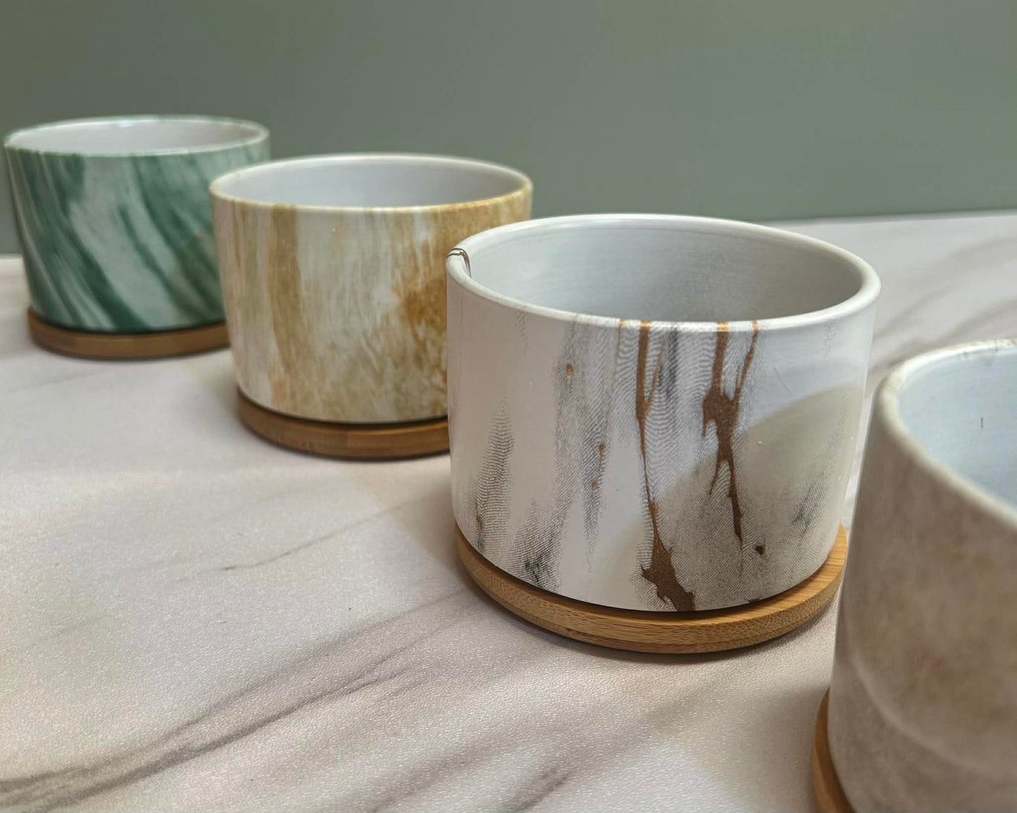 Ceramic Marble Effect Plant Pots #2