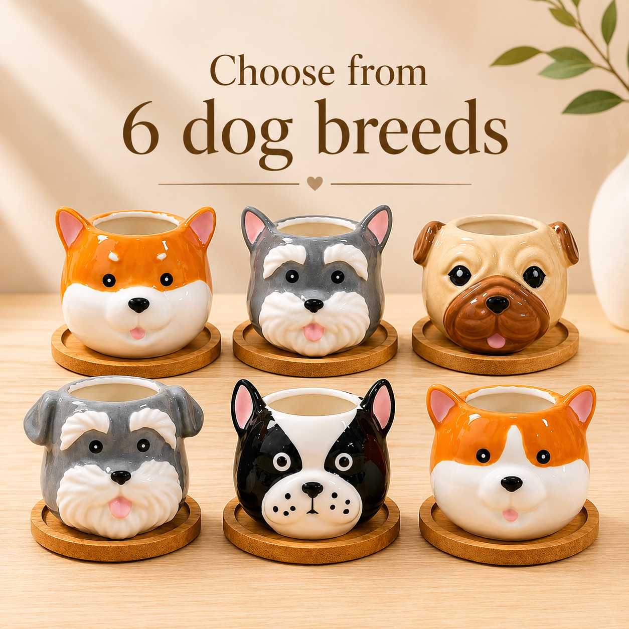 Dog Succulent Plant Pots