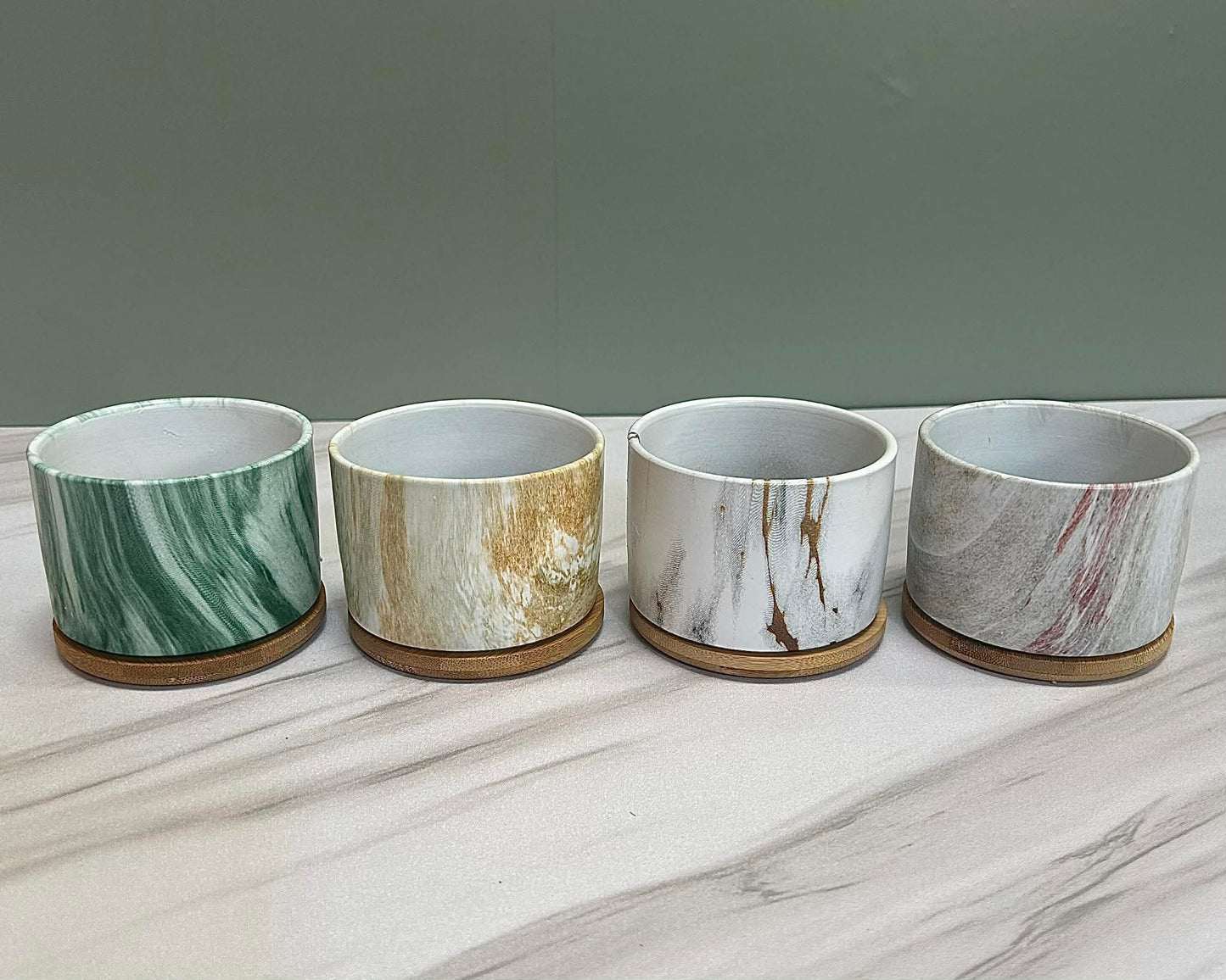 Ceramic Marble Effect Plant Pots #2