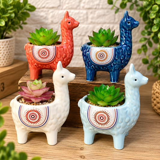 Alpaca Llama Succulent Flower Pots