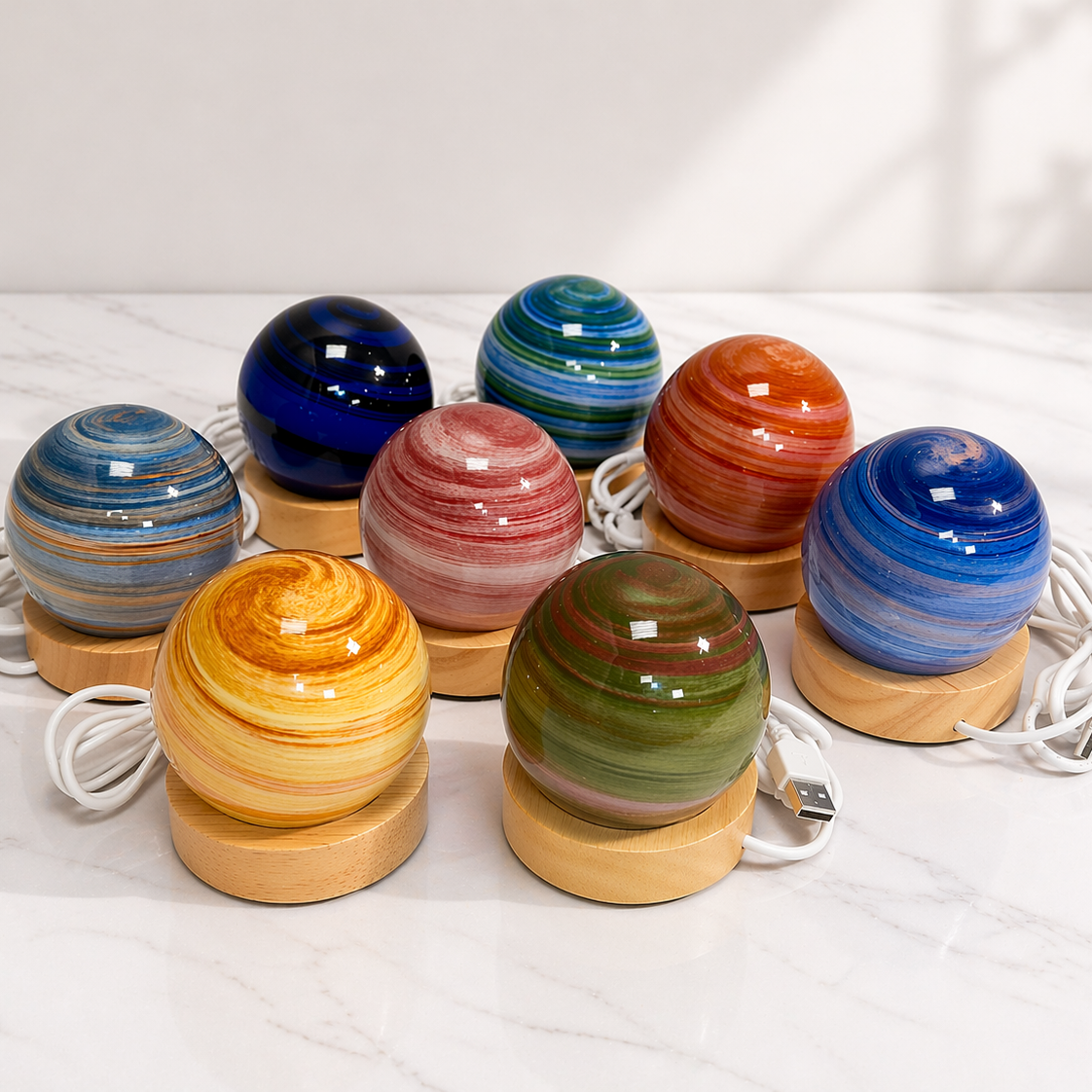 3D Planet Colour Lamps