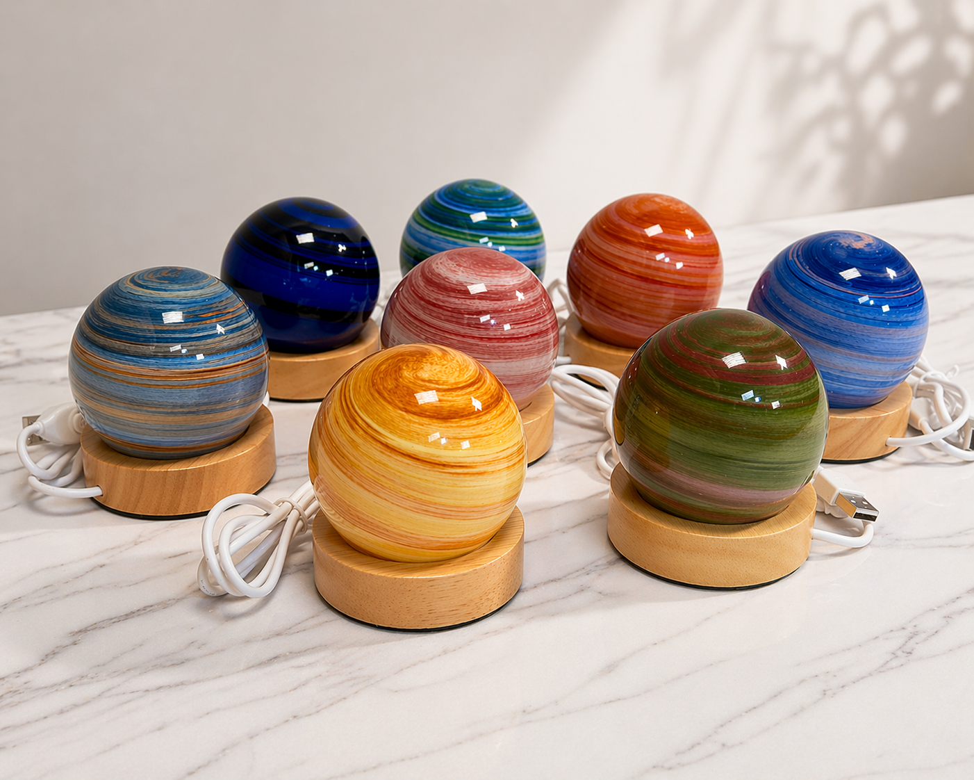 3D Planet Colour Lamps