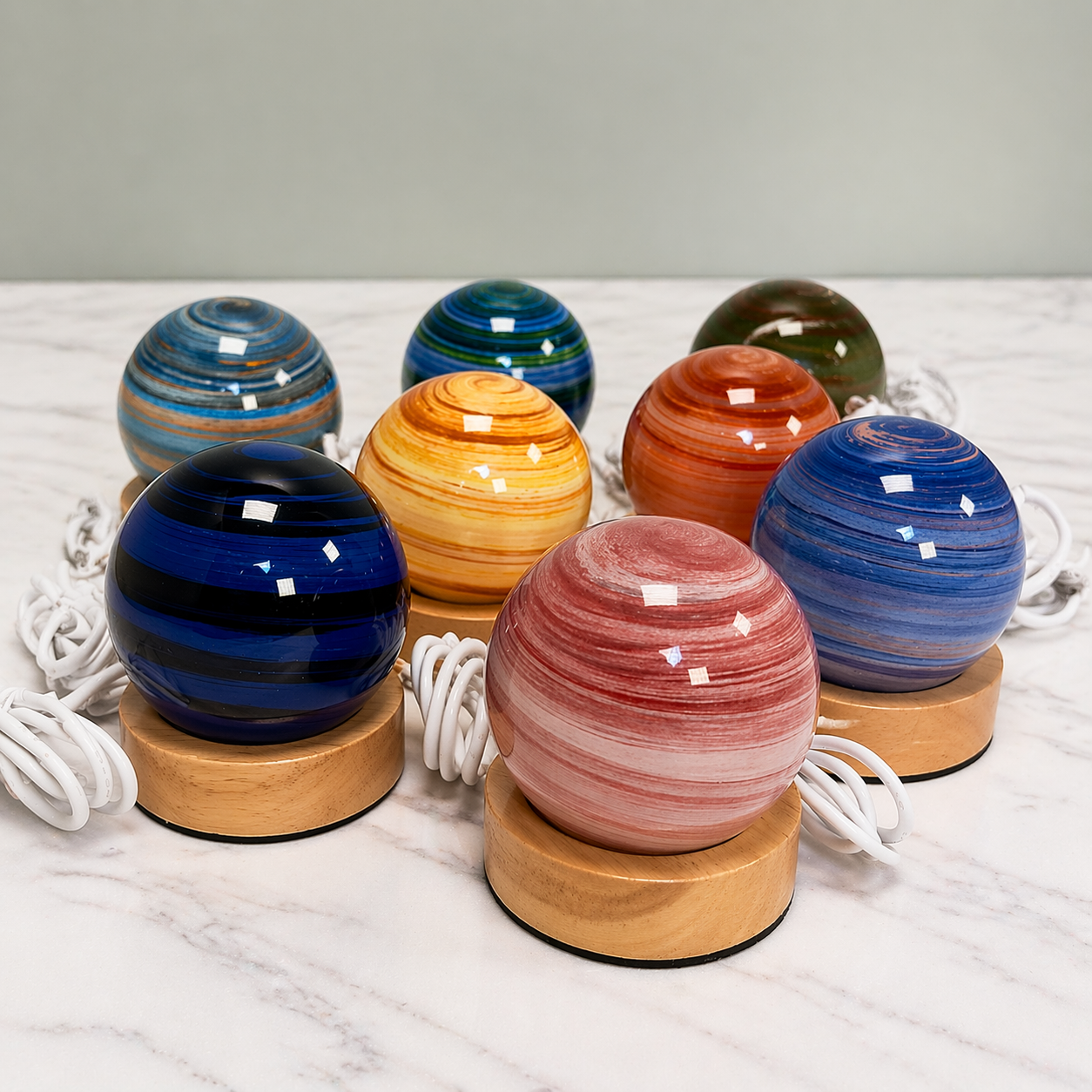 3D Planet Colour Lamps