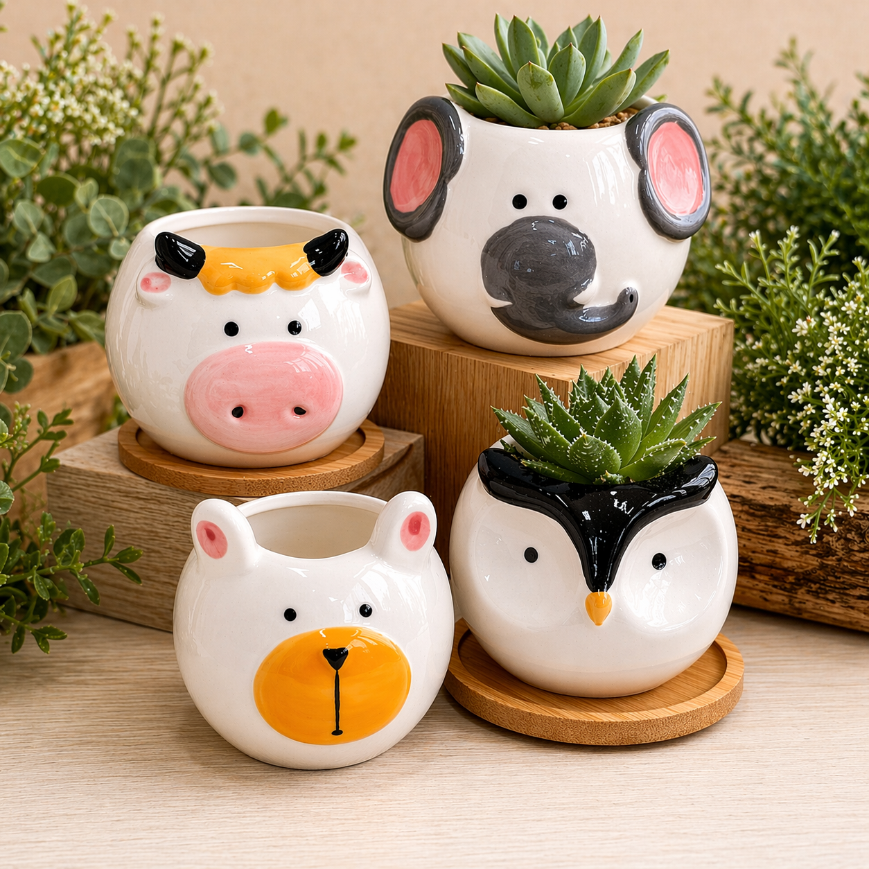 Round Animal Succulent Planters