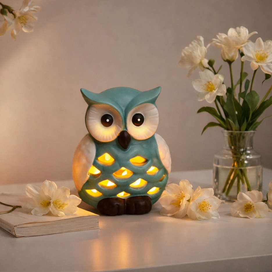 Small Owl Candle Tealight Holder