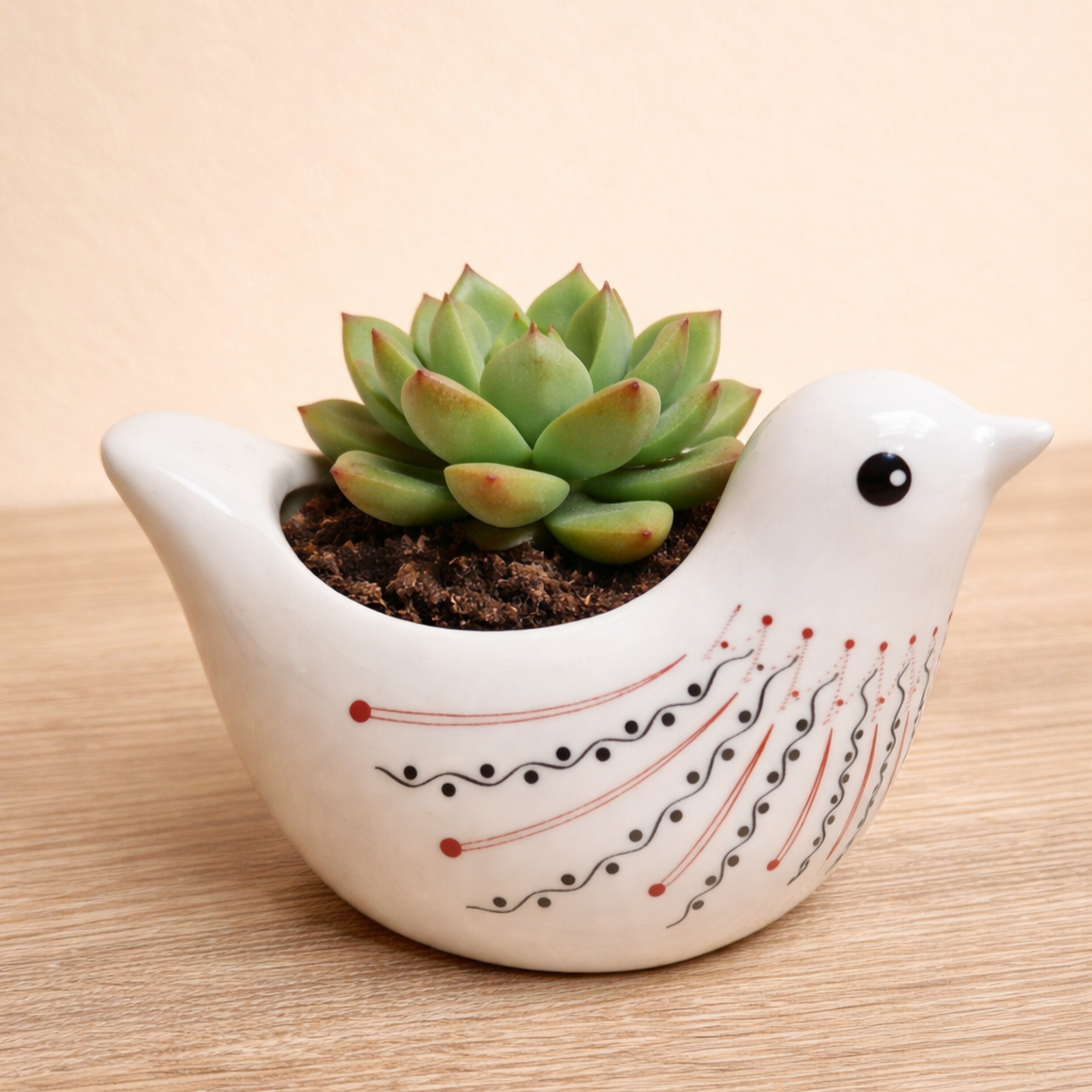 White Bird Succulent Plant Pots