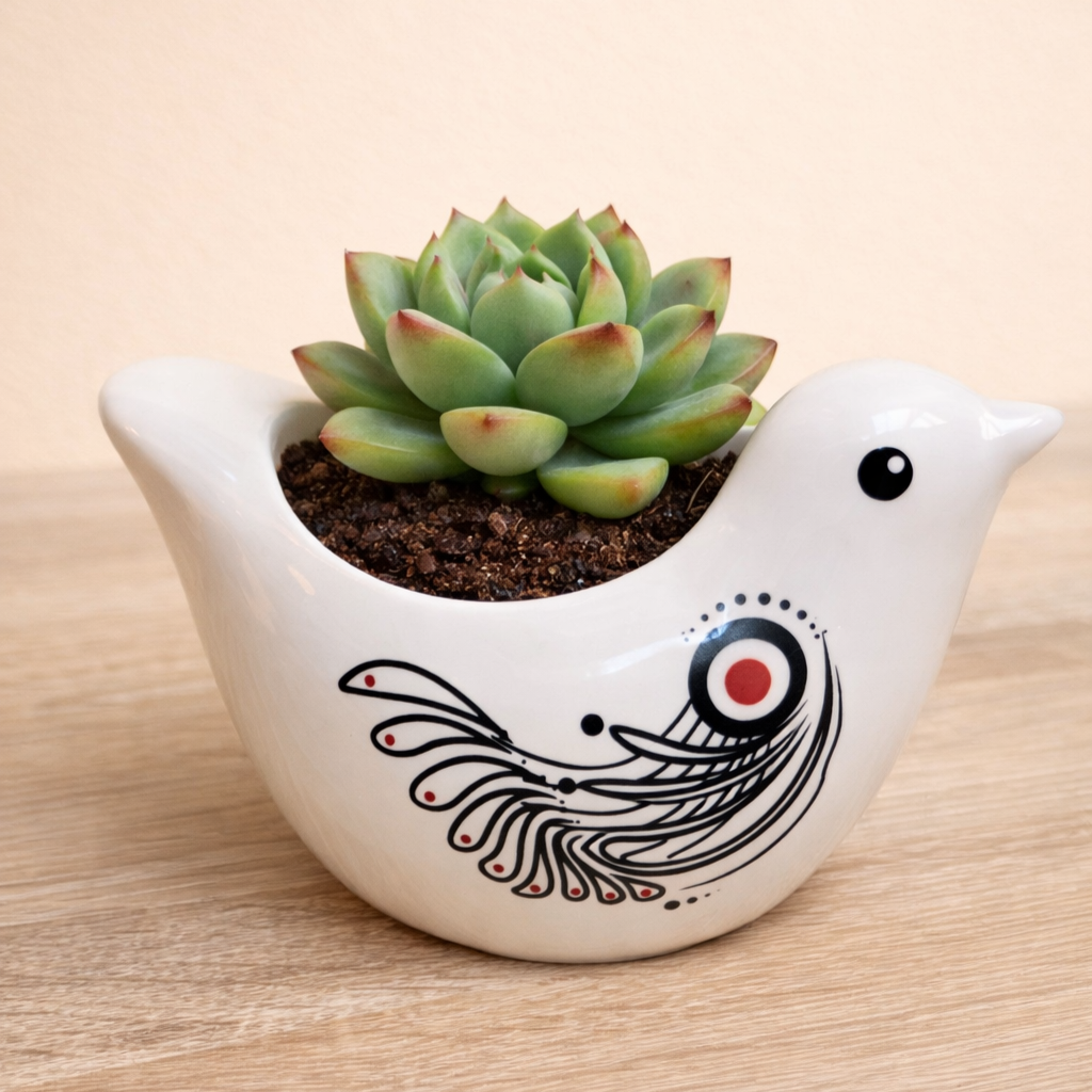 White Bird Succulent Plant Pots