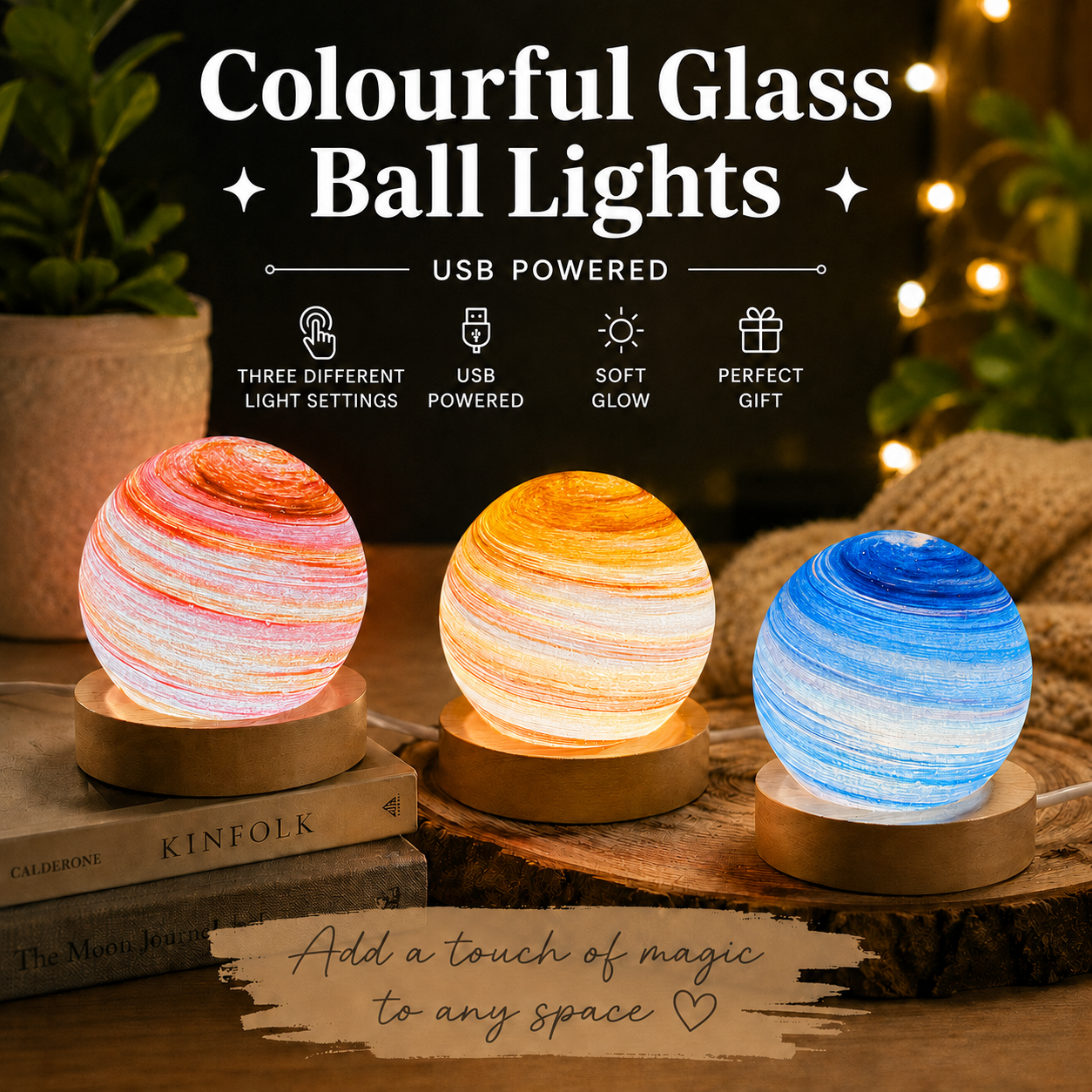 3D Planet Colour Lamps