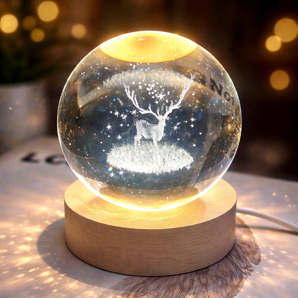 3D Light Up Stag Crystal Ball