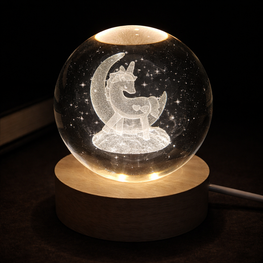 3D Light Up Unicorn Crystal Ball