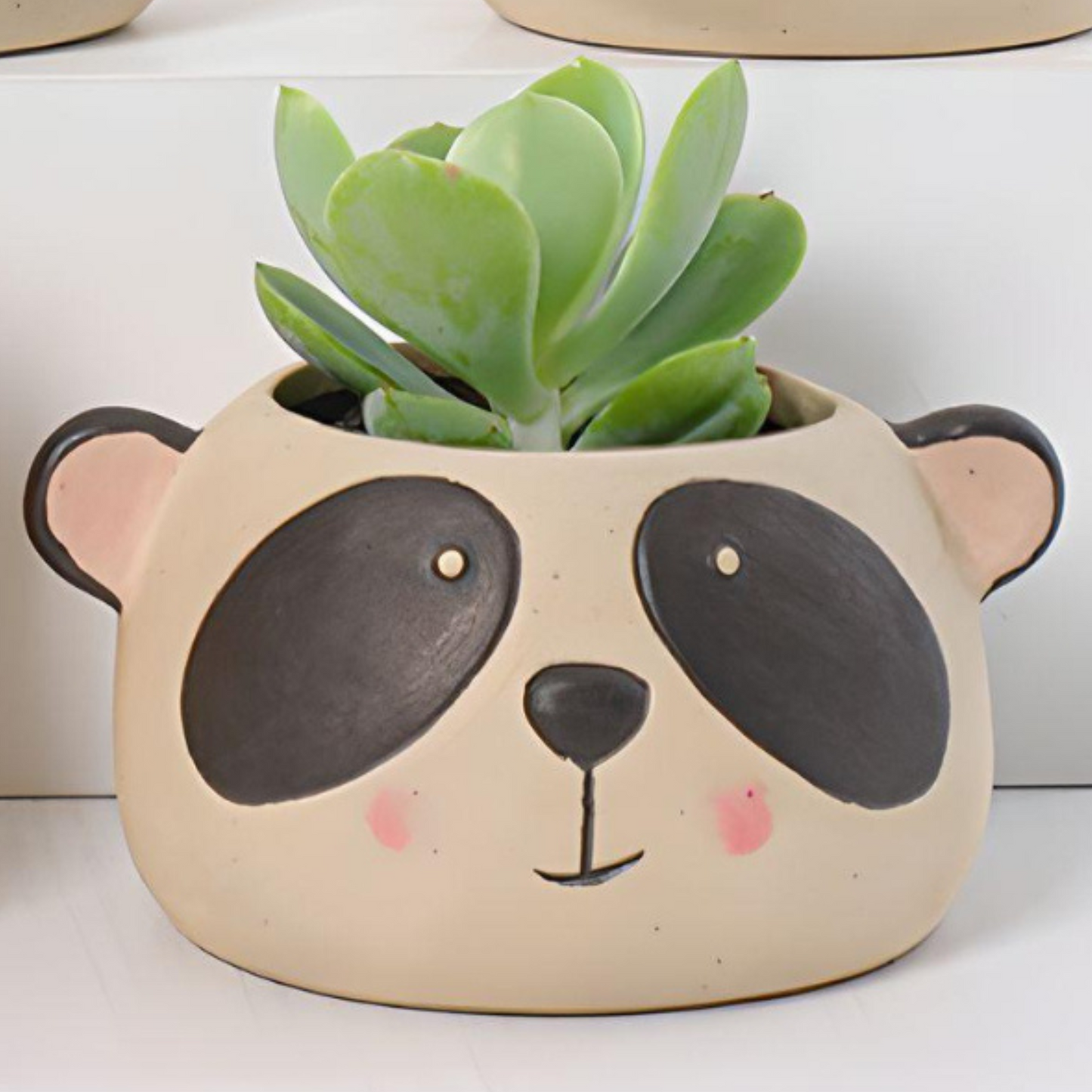 Animal Head Ceramic Succulent Planters / Cute Animal Plant Pots / Round Desk Office Home Decor / Gift