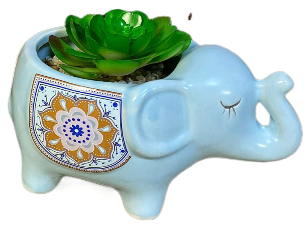 Ceramic Elephant Succulent Flower Plant Pots / Desktop Plant Pot / Indoor Office Home Decor / Cute Animal Planters House Warming Gift