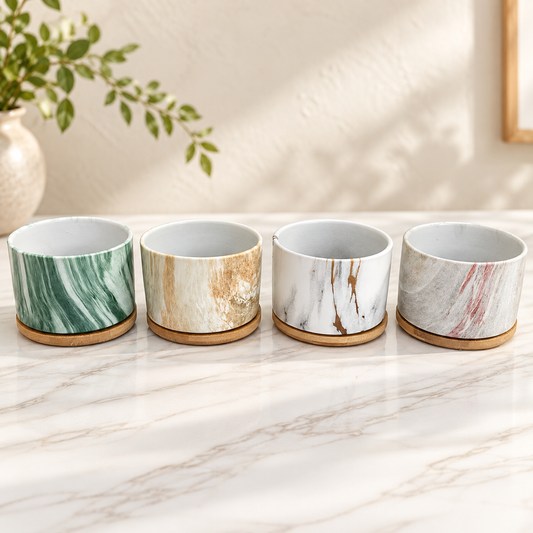 Ceramic Marble Effect Plant Pots #2