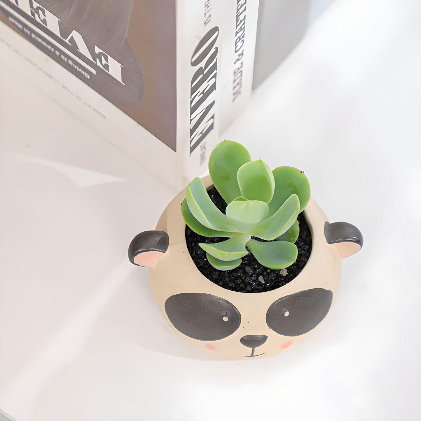 Animal Head Ceramic Succulent Planters / Cute Animal Plant Pots / Round Desk Office Home Decor / Gift