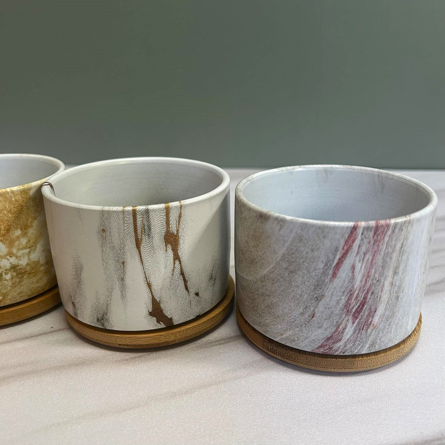 Ceramic Marble Effect Plant Pots #2