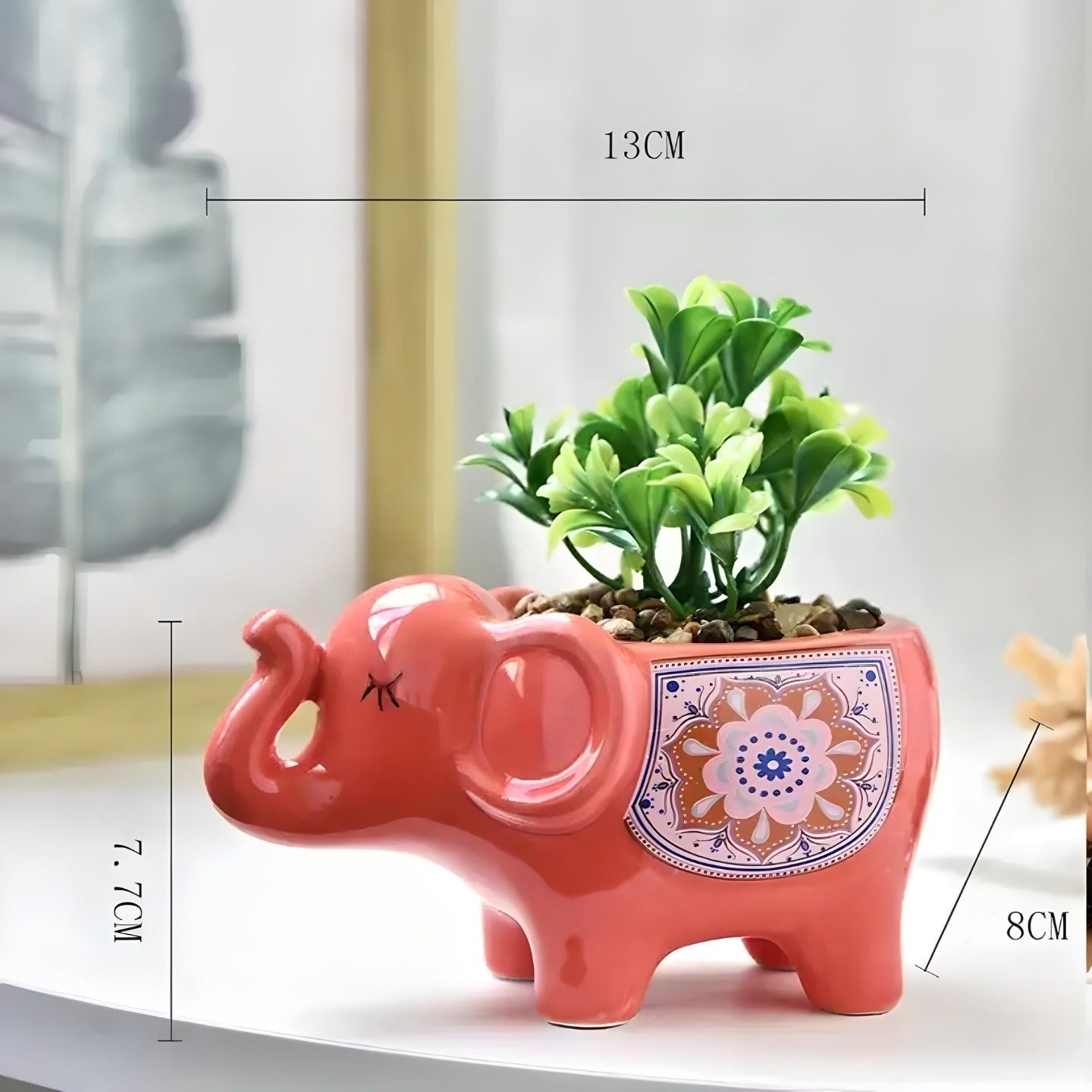 Ceramic Elephant Succulent Flower Plant Pots / Desktop Plant Pot / Indoor Office Home Decor / Cute Animal Planters House Warming Gift