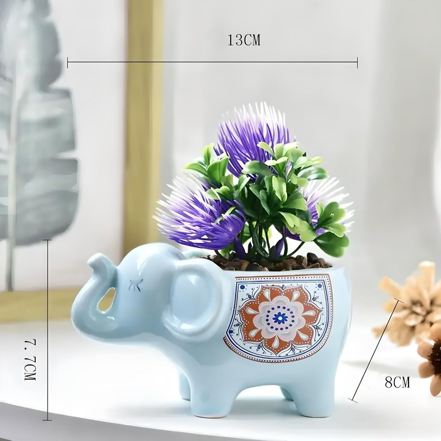 Ceramic Elephant Succulent Flower Plant Pots / Desktop Plant Pot / Indoor Office Home Decor / Cute Animal Planters House Warming Gift