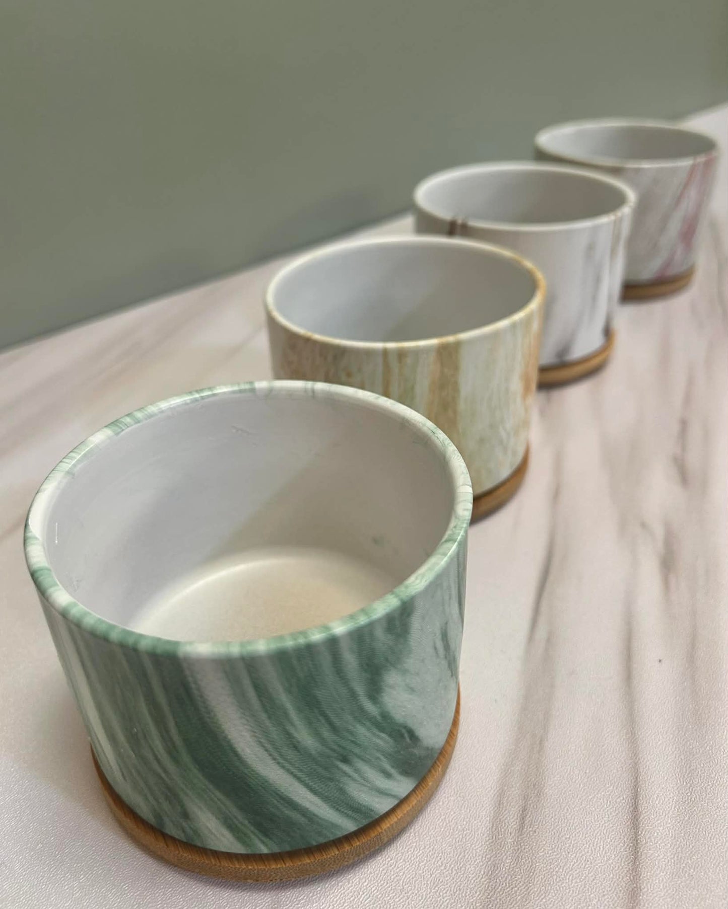 Ceramic Marble Effect Plant Pots #2