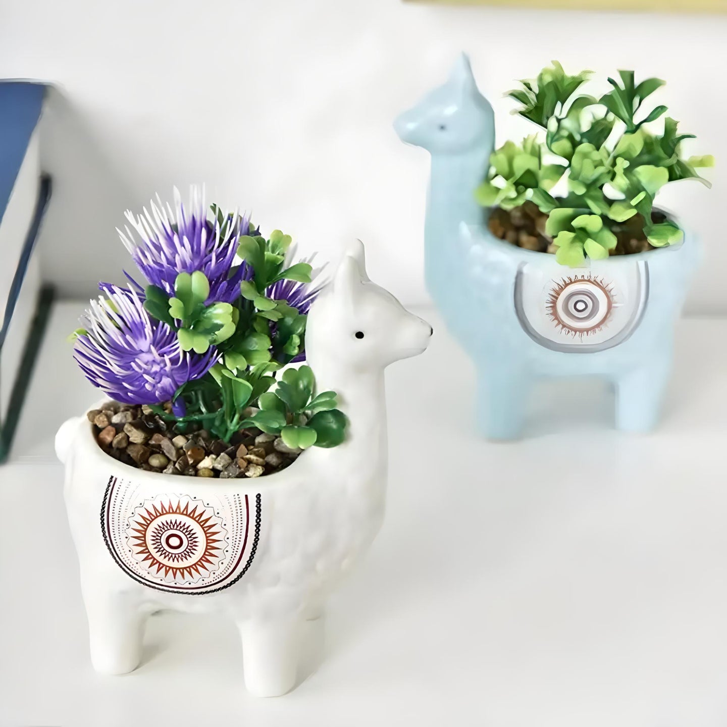 Ceramic Alpaca Llama Succulent Flower Plant Pots / Quirky Plant Pot / Indoor Office Home Decor / Cute Animal Planters House Warming Gift