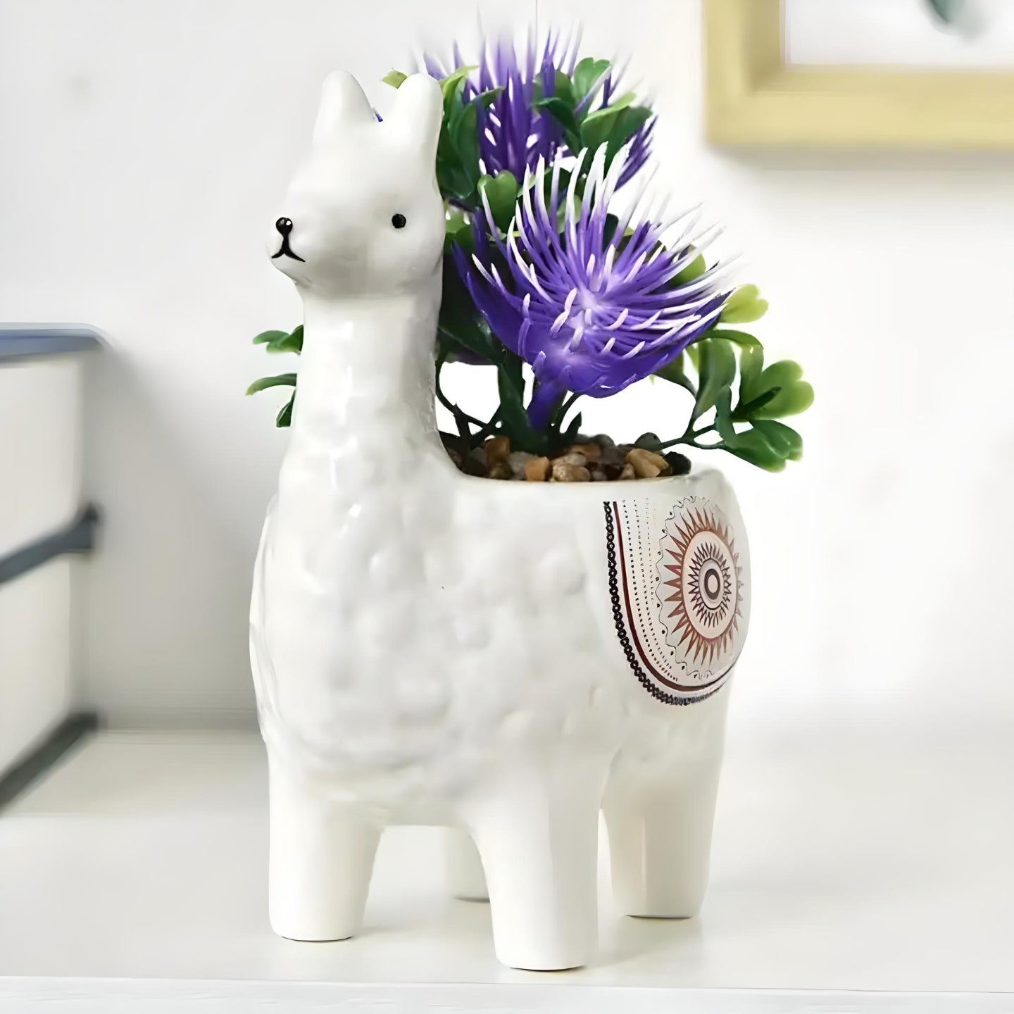 Ceramic Alpaca Llama Succulent Flower Plant Pots / Quirky Plant Pot / Indoor Office Home Decor / Cute Animal Planters House Warming Gift