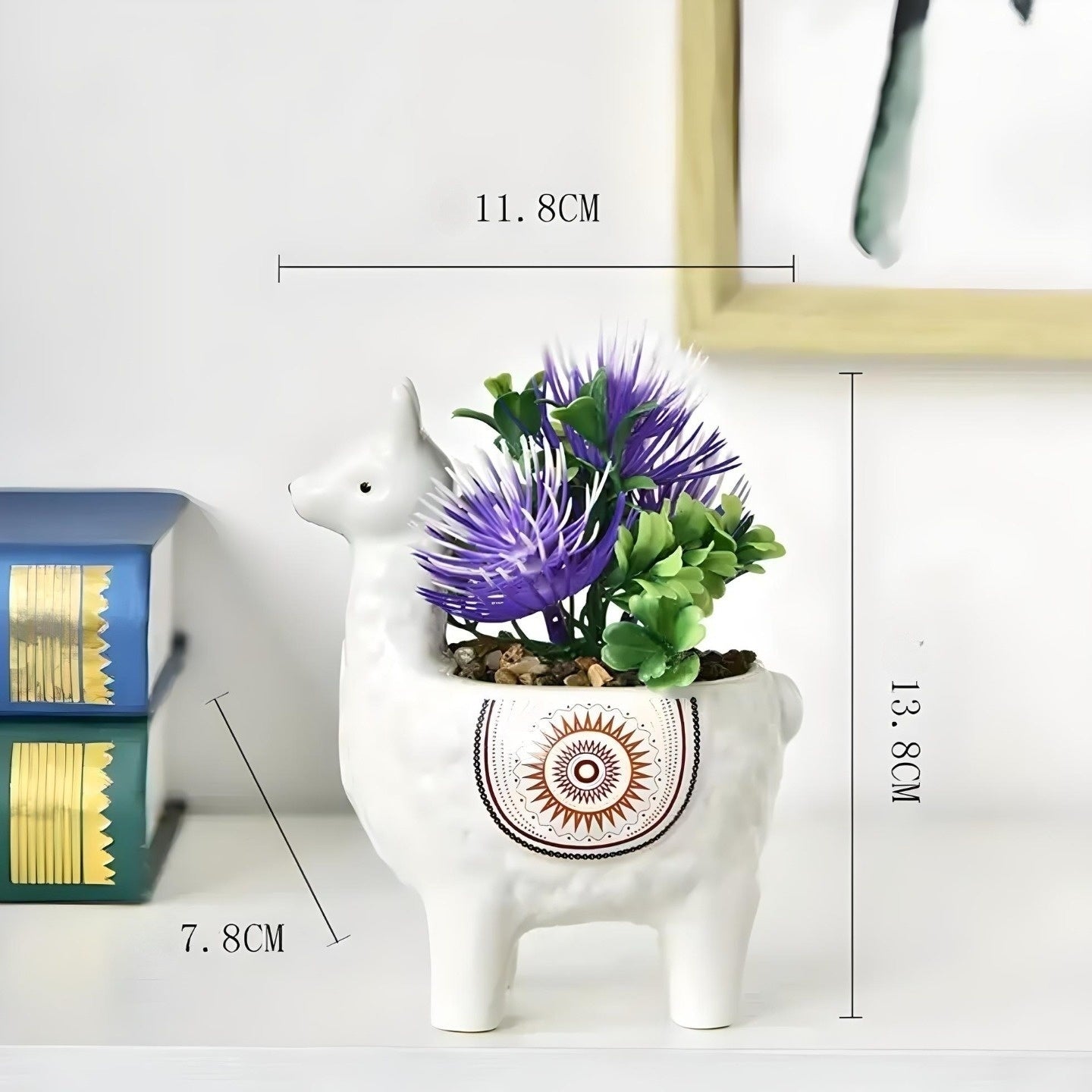 Ceramic Alpaca Llama Succulent Flower Plant Pots / Quirky Plant Pot / Indoor Office Home Decor / Cute Animal Planters House Warming Gift